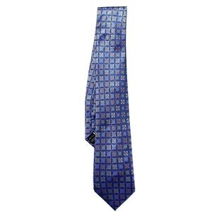 Fabio Fazio Tie Mens One Size‎ Blue Geometric Classic Jacquard Silk Necktie